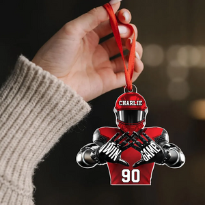 Personalized Christmas Acrylic Ornament Football Player Football For Life