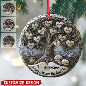 Merry Christmas - Personalized family tree Ornament