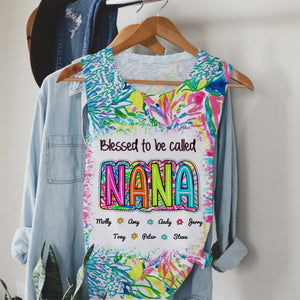 Grandma Nana Gigi Scribble Doodle Grandkids Personalized Tank Top