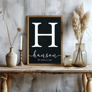 Personalized Monogram Family Name Sign Canvas Poster