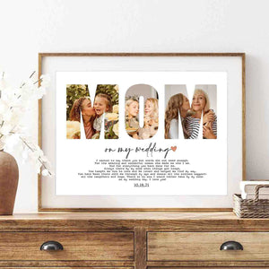 Personalized Mom/Dad/Sis on my wedding Photo Frame, Custom Photo Collage Poster