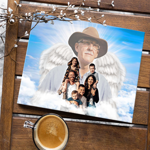 Personalized Family Portrait-Add Deceased Loved One With Angel Wings