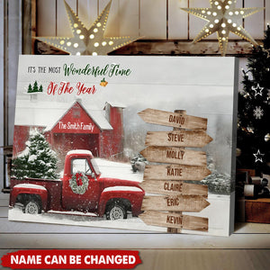 Family is The Greatest Christmas Gift Personalized Vintage Snow Truck Poster