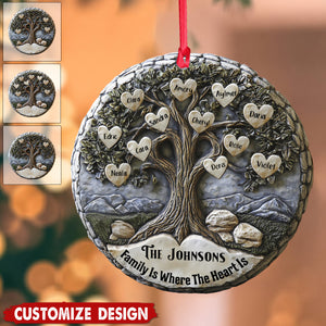 Merry Christmas - Personalized family tree Ornament