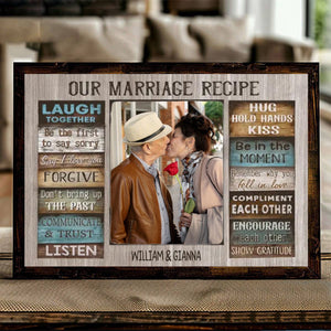 Personalized Canvas Prints Custom Couple Photo and Name - For Our Forever Love