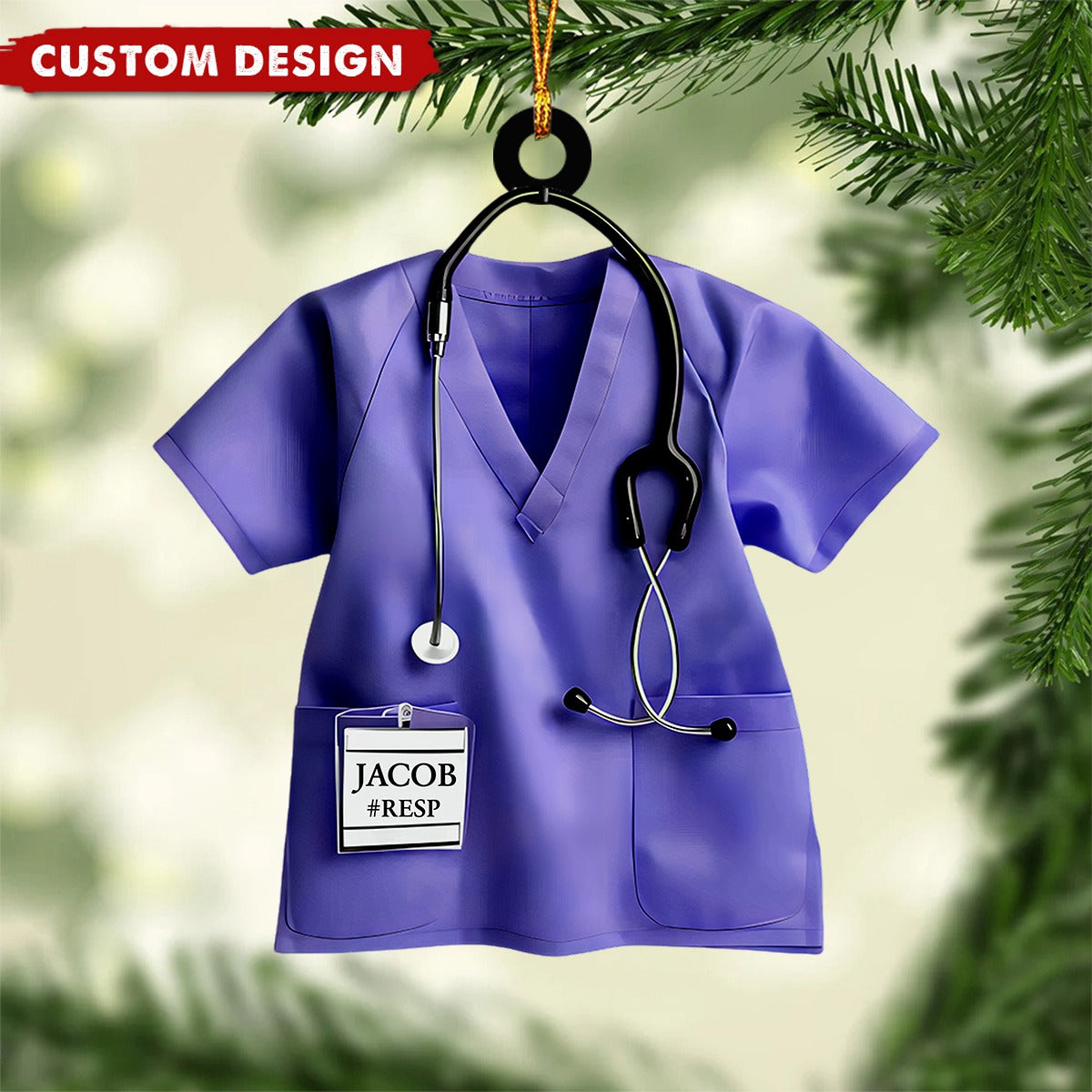 Nurse Uniform Custom Name Ornament, Christmas Gift For Nurse