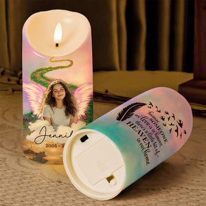 Because Someone We Love Is In Heaven Personalized Memorial Led Candle