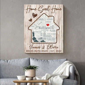 Personalized Our First Home Custom Map Poster, Best Housewarming Gifts, Gifts for New Homeowners, New House Gifts