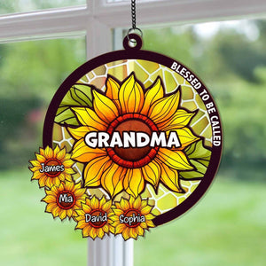 Blessed To Be Called Grandma - Personalized Window Hanging Suncatcher Ornament