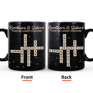 Brothers & Sisters Forever Linked Together Crossword Puzzle Art Personalized Mug