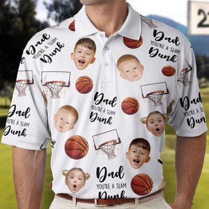 Personalized Photo Polo Shirt - Dad, You're A Slam Dunk