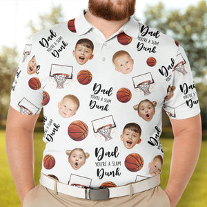 Personalized Photo Polo Shirt - Dad, You're A Slam Dunk