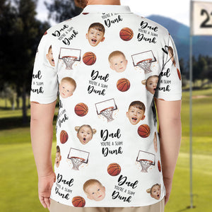 Personalized Photo Polo Shirt - Dad, You're A Slam Dunk