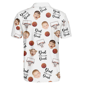 Personalized Photo Polo Shirt - Dad, You're A Slam Dunk