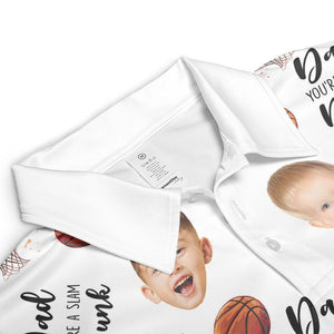 Personalized Photo Polo Shirt - Dad, You're A Slam Dunk