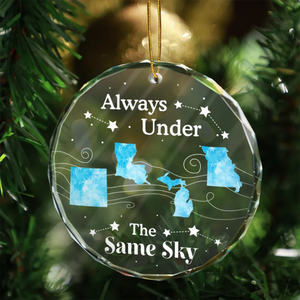 Long Distance The Miles Don't Matter Christmas - Personalized Circle Glass Ornament