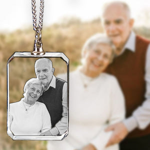 Personalized I Will Carry You With Me Until I See You Again Transparent Photo Memorial Necklace