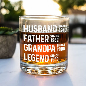 Personalized Husband Father Grandpa Legend Rock Glass