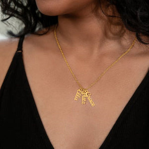 Personalized Multiple Vertical Name Necklace