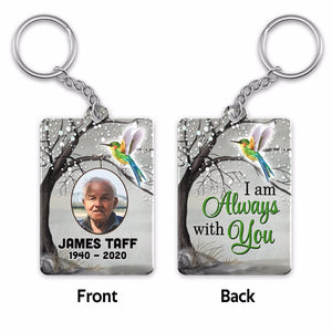 Hummingbird Always With You Blossom Tree Memorial Custom Photo Personalized Acrylic Keychain