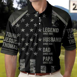 Personalized Polo Shirt - Legend, Husband, Dad, Papa