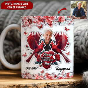 Always On My Mind Forever Cardinal Bird Personalized Memorial Mug