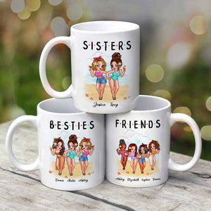 Personalized Summer Beach Girls Besties Sisters Mug