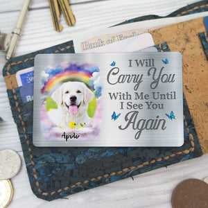 You Left Paw Prints On My Heart Memorial Personalized Pet Wallet Card