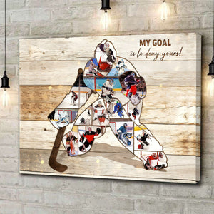 Personalized Ice Hockey Gift Goalie Collage Canvas Poster