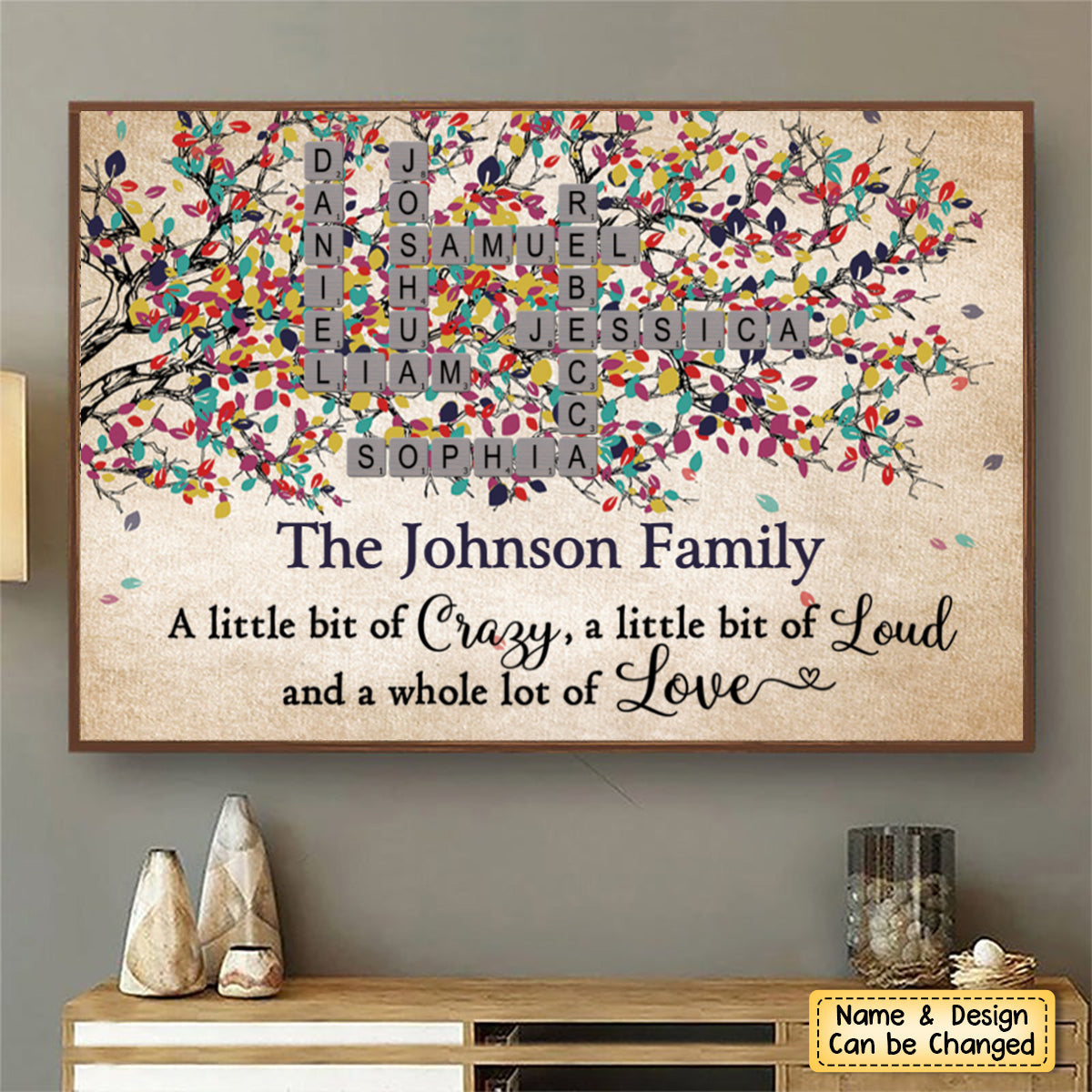 Together Is Our Favorite Place To Be Family Tree - Family Gift - Personalized Crossword Poster