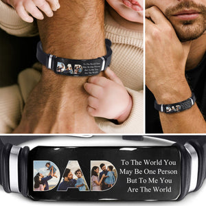 Father - To Me You Are The World - Personalized Bracelet