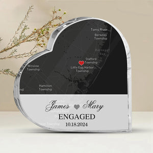 Special Engagement Gift - Personalized Map Acrylic Plaque