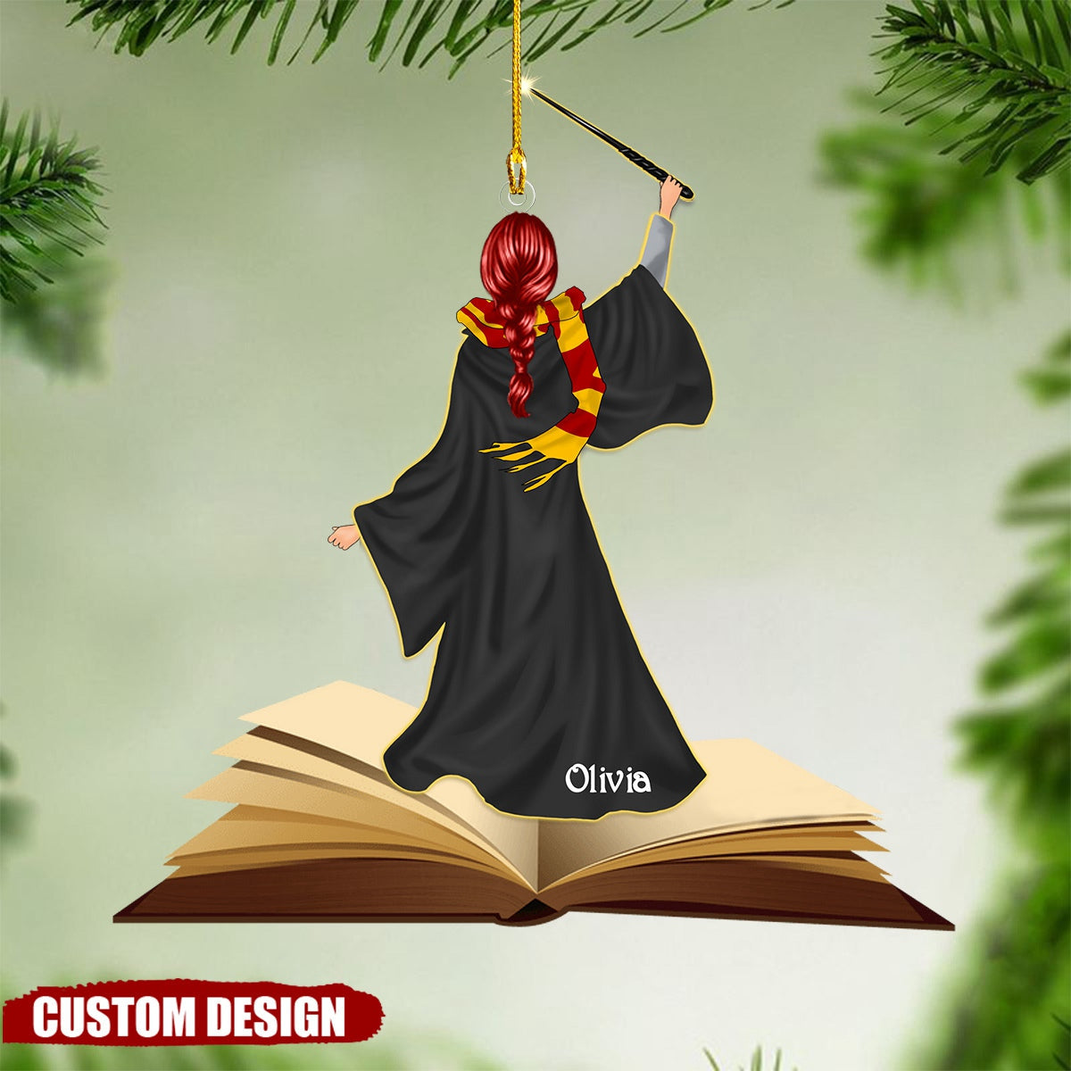 Christmas Gift For Teacher - Custom Name Book Shaped Ornament