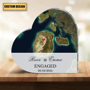 Special Engagement Gift - Personalized Map Acrylic Plaque