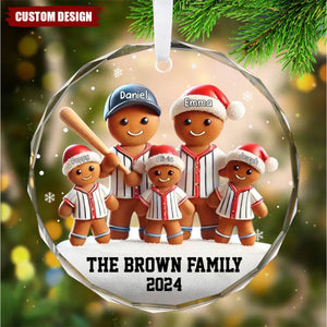 Baseball Bread Family Sport Lover - Glass Ornament, Christmas Gift For Family