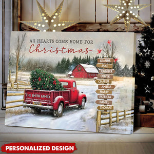 Family Farm - Personalized Family Christmas Truck Poster