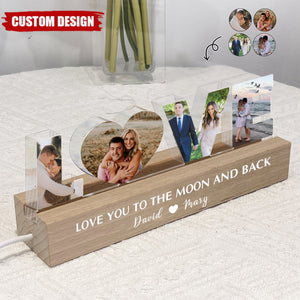 Love You To The Moon And Back - Personalized Photo LED Night Light