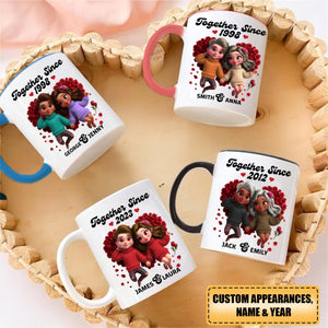 Gift For Couple Together Since Cartoon Style Personalized Ceramic Accent Mug