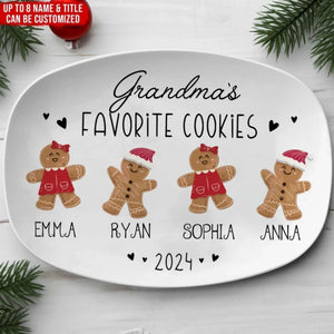 Grandma's Favorite Cookies Personalized Christmas Platter