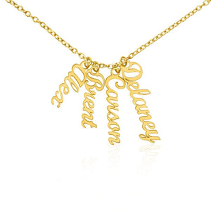 Personalized Multiple Vertical Name Necklace