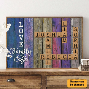 Personalized Family Crossword Art - Created In A Moment, Treasured Forever Poster