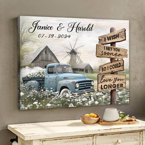 Best Couple Wedding Anniversary Gifts Personalized Farmhouse Old Truck Canvas Poster