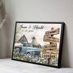 Best Couple Anniversary Gifts Personalized Farmhouse Old Truck Canvas/Poster