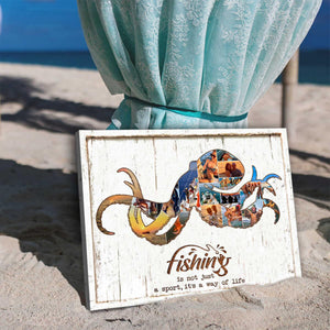 Octopus Fishing Photo Collage Personalized Canvas/Poster Gift