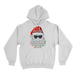 Grandpa Claus Name Word Art Personalized Christmas Hoodie