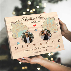 Long Distance Relationship Gift, Custom Distance Map Canvas