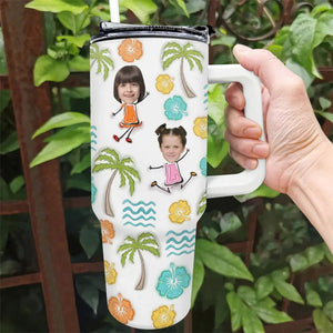 Grandma Beach Buddies - 3D Inflated Effect Printed - Personalized Custom Photo 40oz Stainless Steel Tumbler