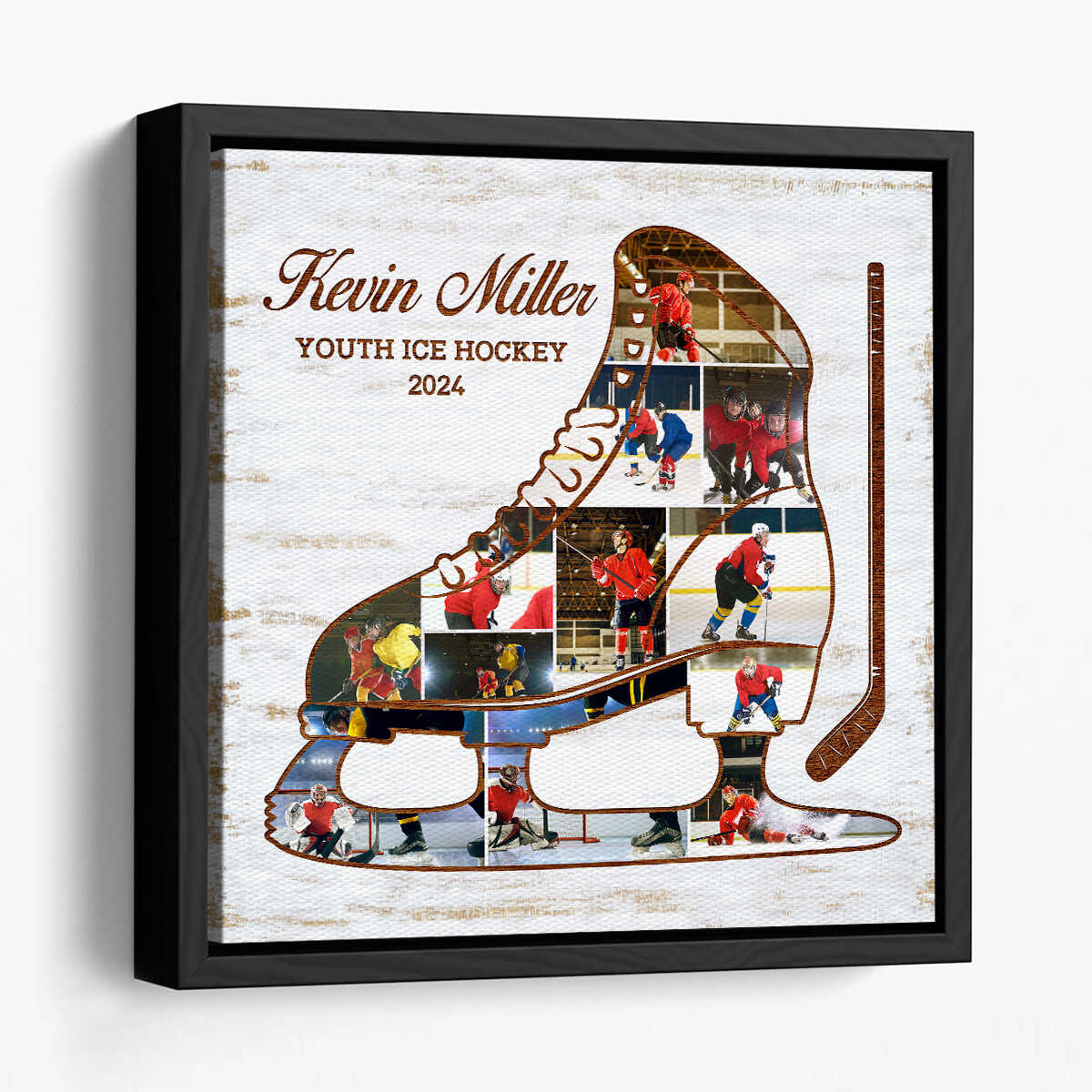 Personalized Ice Hockey Collage Canvas Poster - Gift For Ice Hockey Athlete