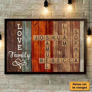 Personalized Family Crossword Art - Created In A Moment, Treasured Forever Poster