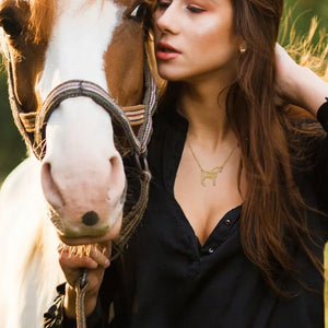 Personalized Horse Breed Necklace with Cursive Name